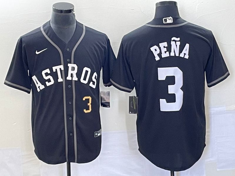 Men 2025 Houston Astros #3 Pena Black Nike MLB Jersey style 62->houston astros->MLB Jersey